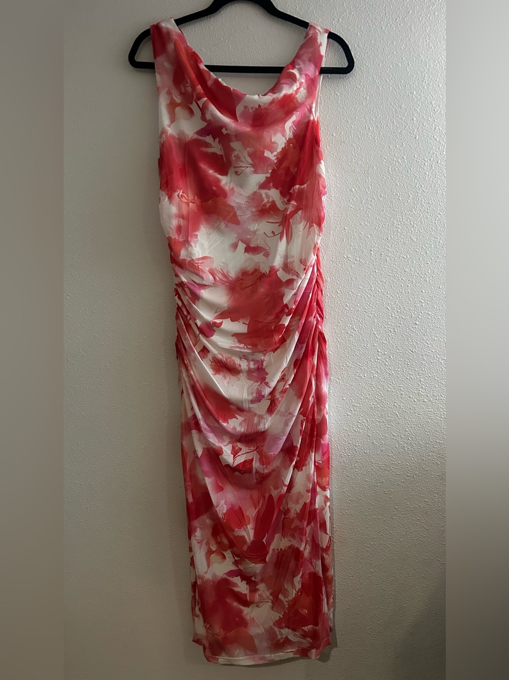 Pretty Garden Sleeveless Pink Watercolor Maxi Dress